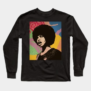 Vintage Poster - Angela Davis Style Long Sleeve T-Shirt